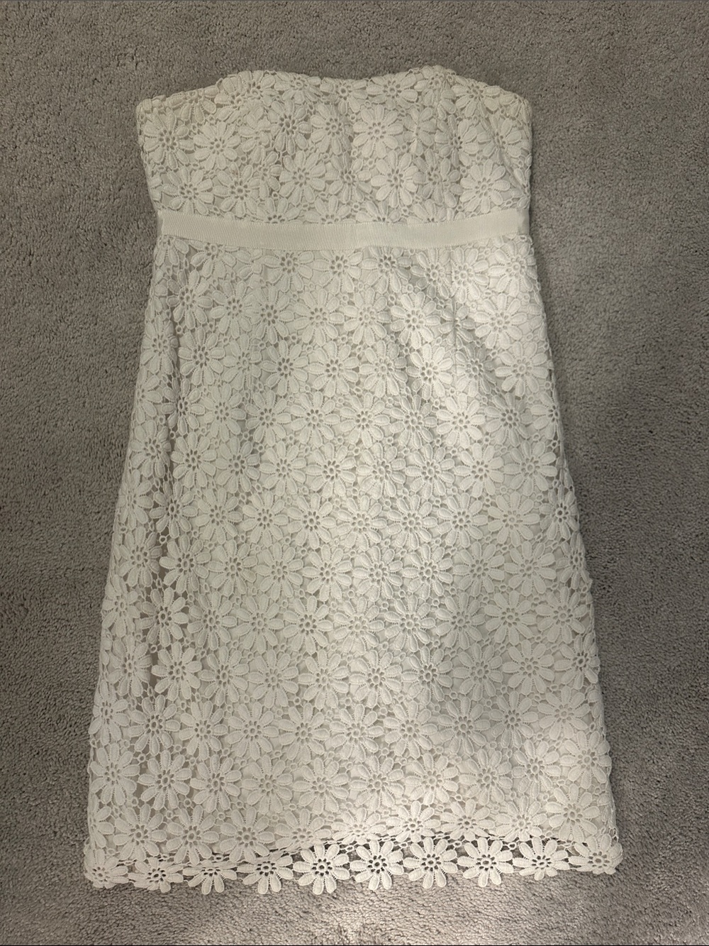 Lilly Pulitzer Ivory Floral Lace Strapless Dress